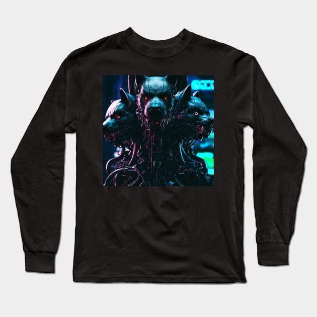 Cyborg Cerberus Cyberpunk #1 Long Sleeve T-Shirt by humanwurm